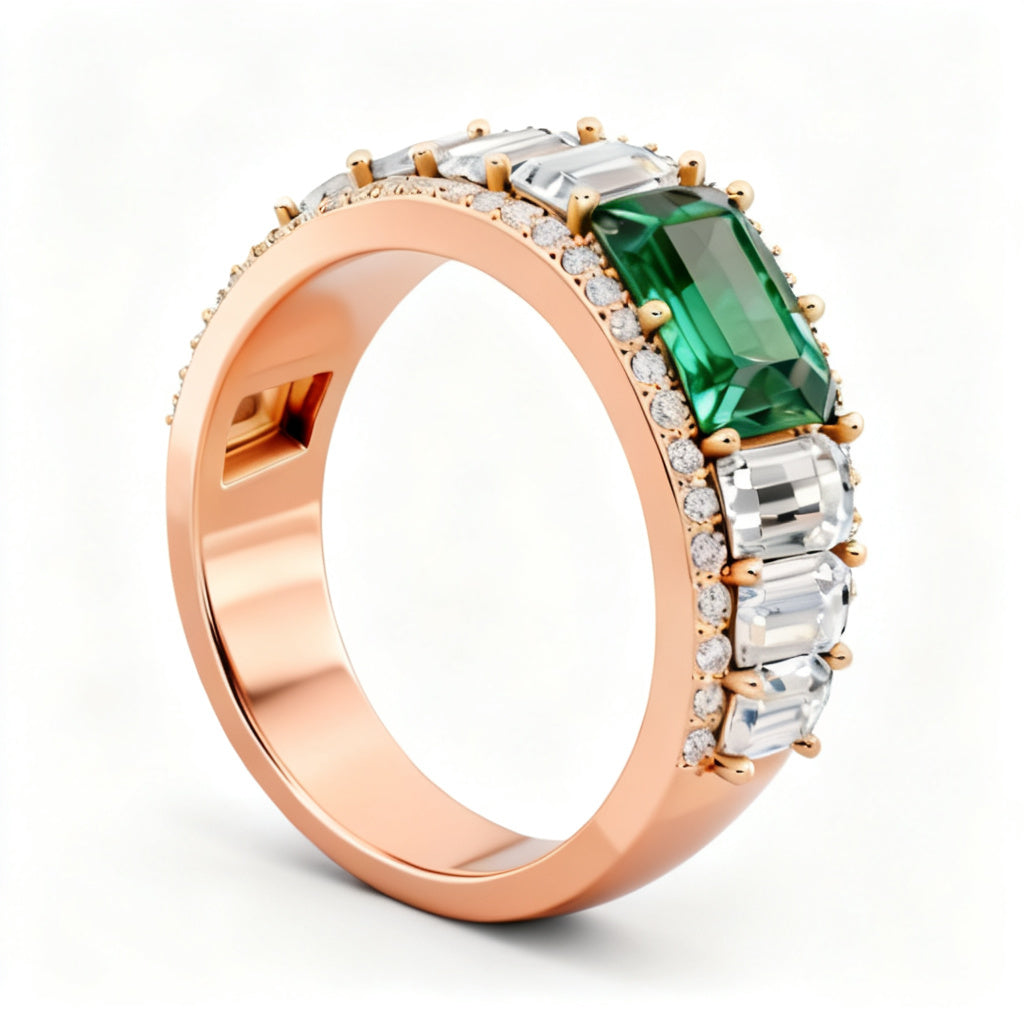 Luminous Linear Band Rose Gold Side View