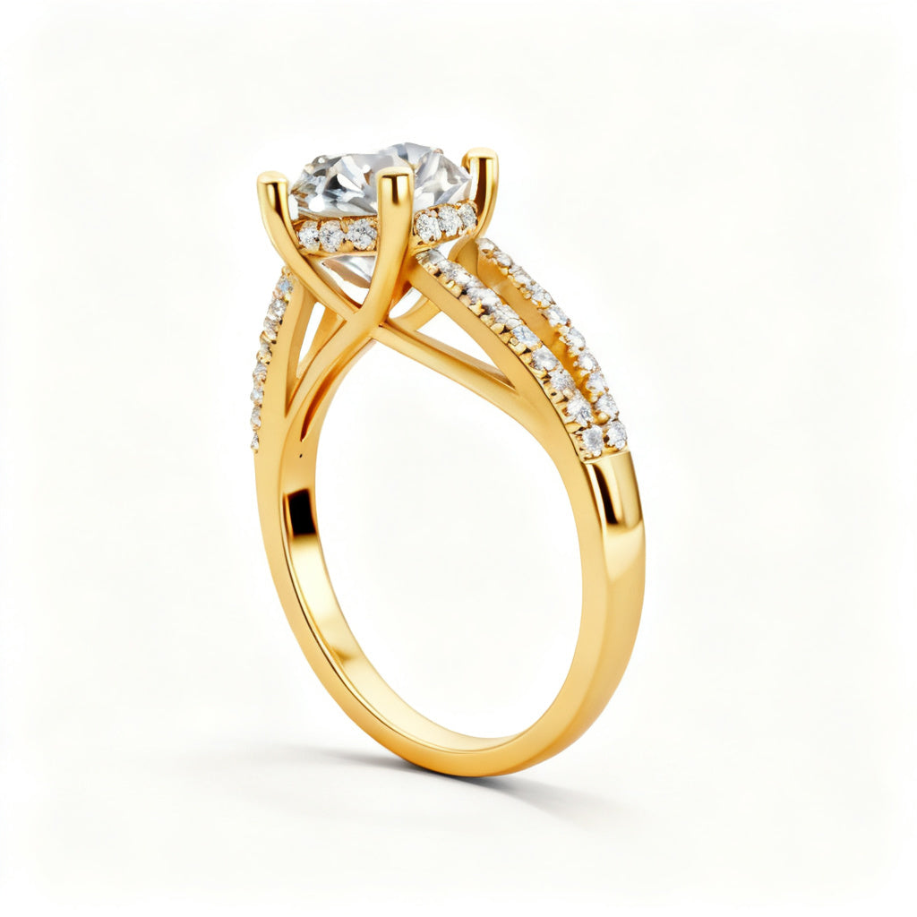 Luminous Orbit Band Yellow Gold Side View