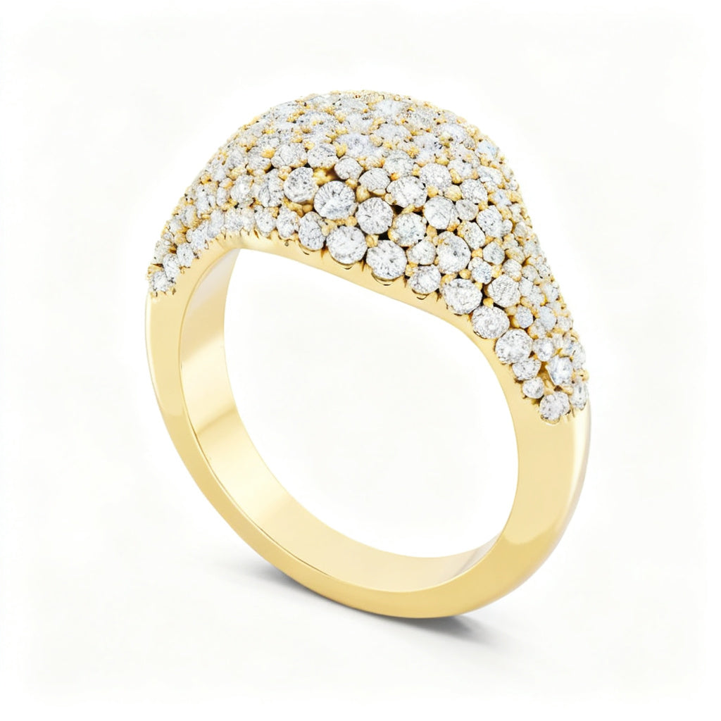 Celestial Pavé Band Yellow Gold Side View