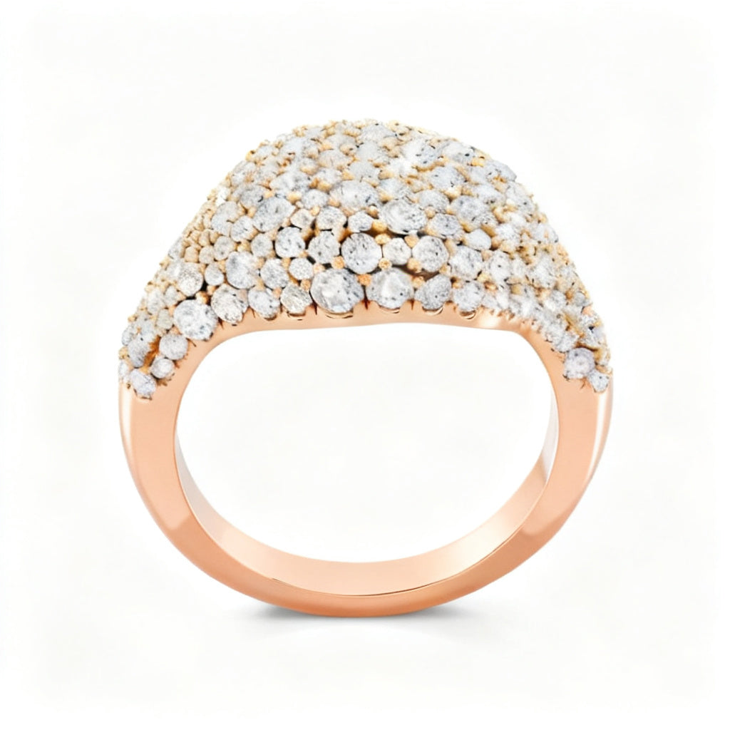 Celestial Pavé Band Rose Gold Front View