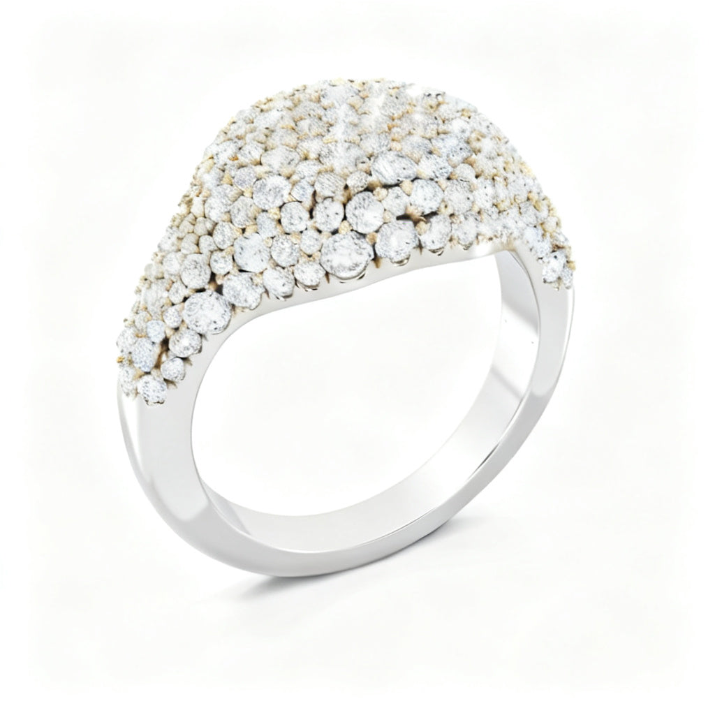 Celestial Pavé Band White Gold 45 Degree View