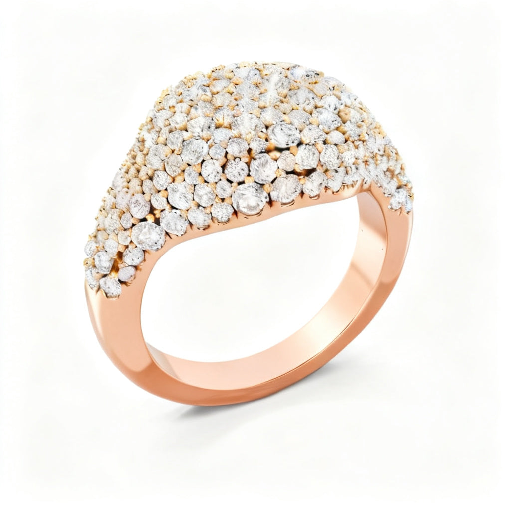 Celestial Pavé Band Rose Gold Overhead View