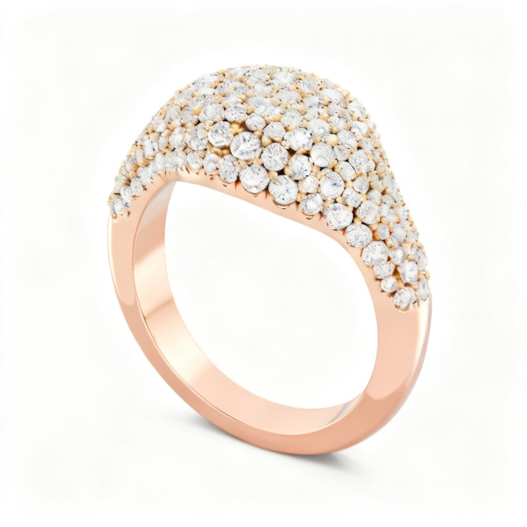 Celestial Pavé Band Rose Gold Side View