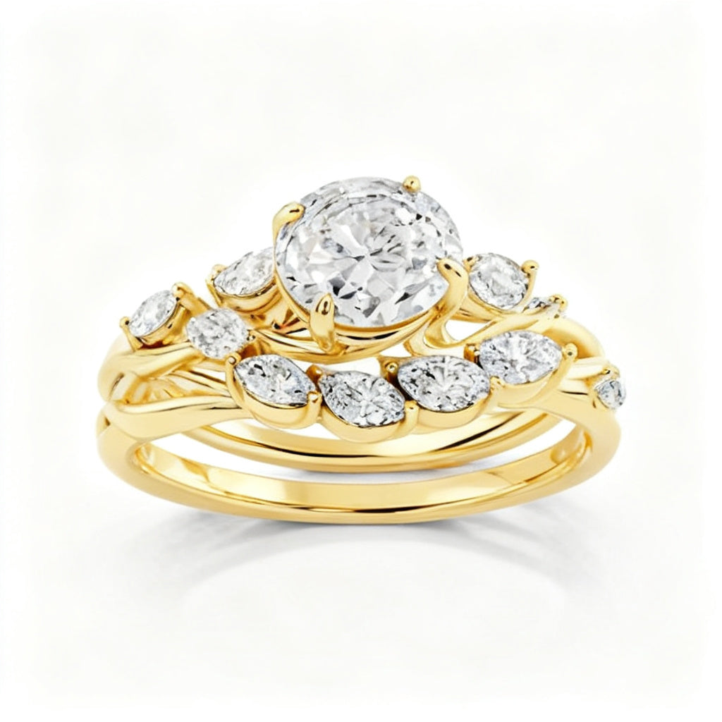 Marquise Radiance Solitaire Yellow Gold Front View