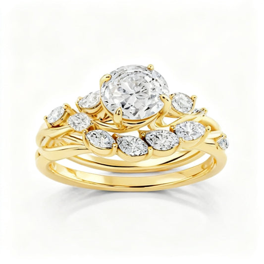Marquise Radiance Solitaire Yellow Gold Front View