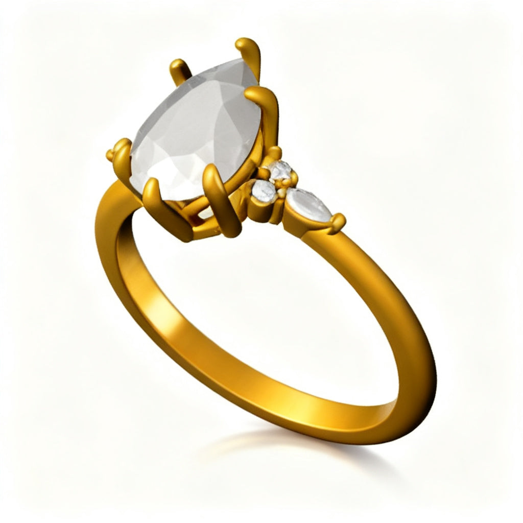 Celestial Pear Radiance Yellow Gold Side View