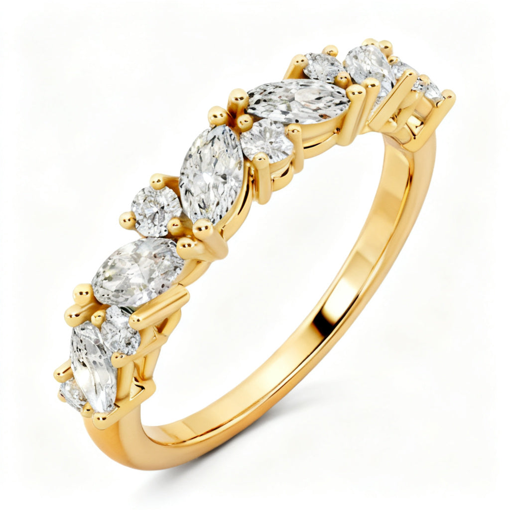 Silver Astral Cluster Yellow Gold Side View
