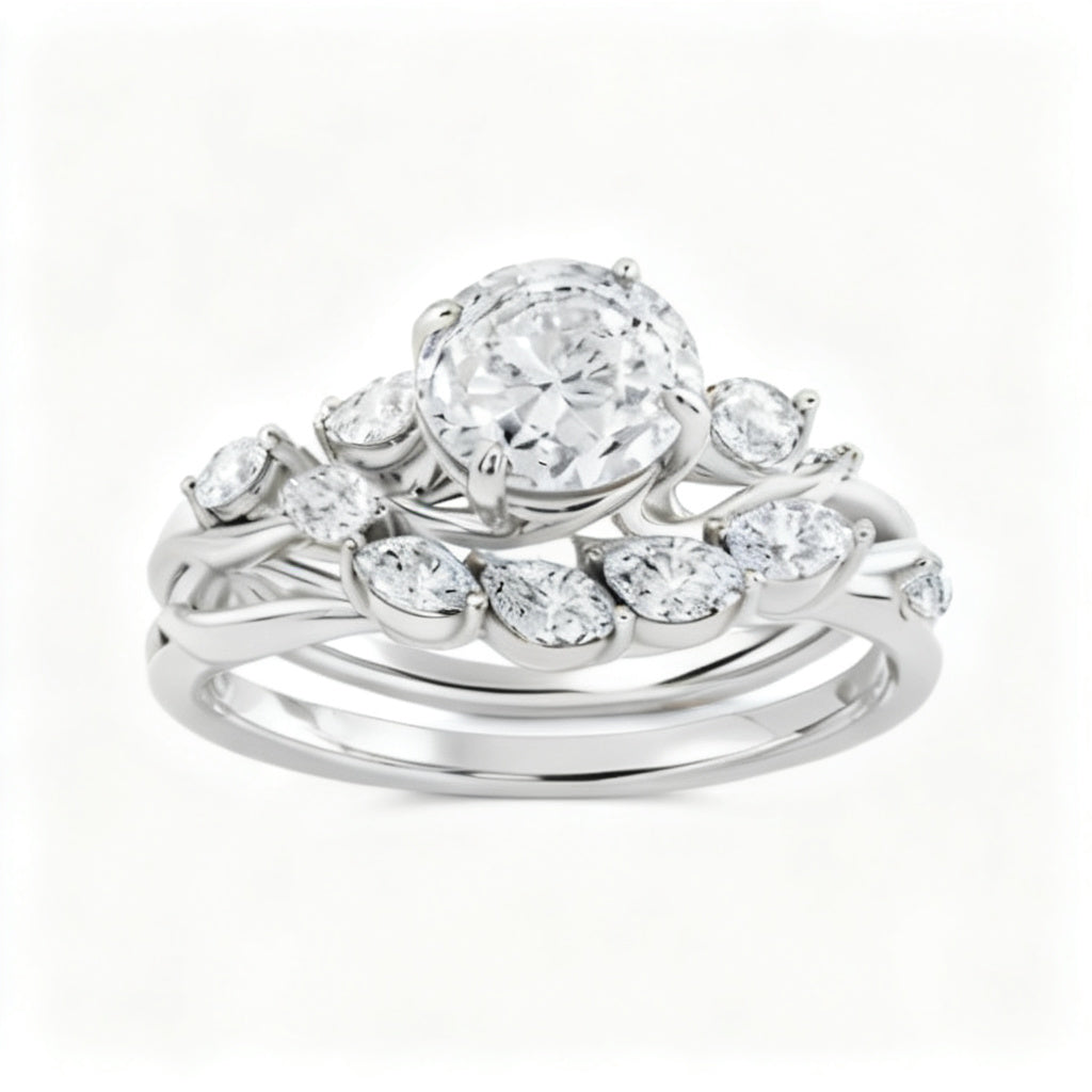 Marquise Radiance Solitaire White Gold Front View
