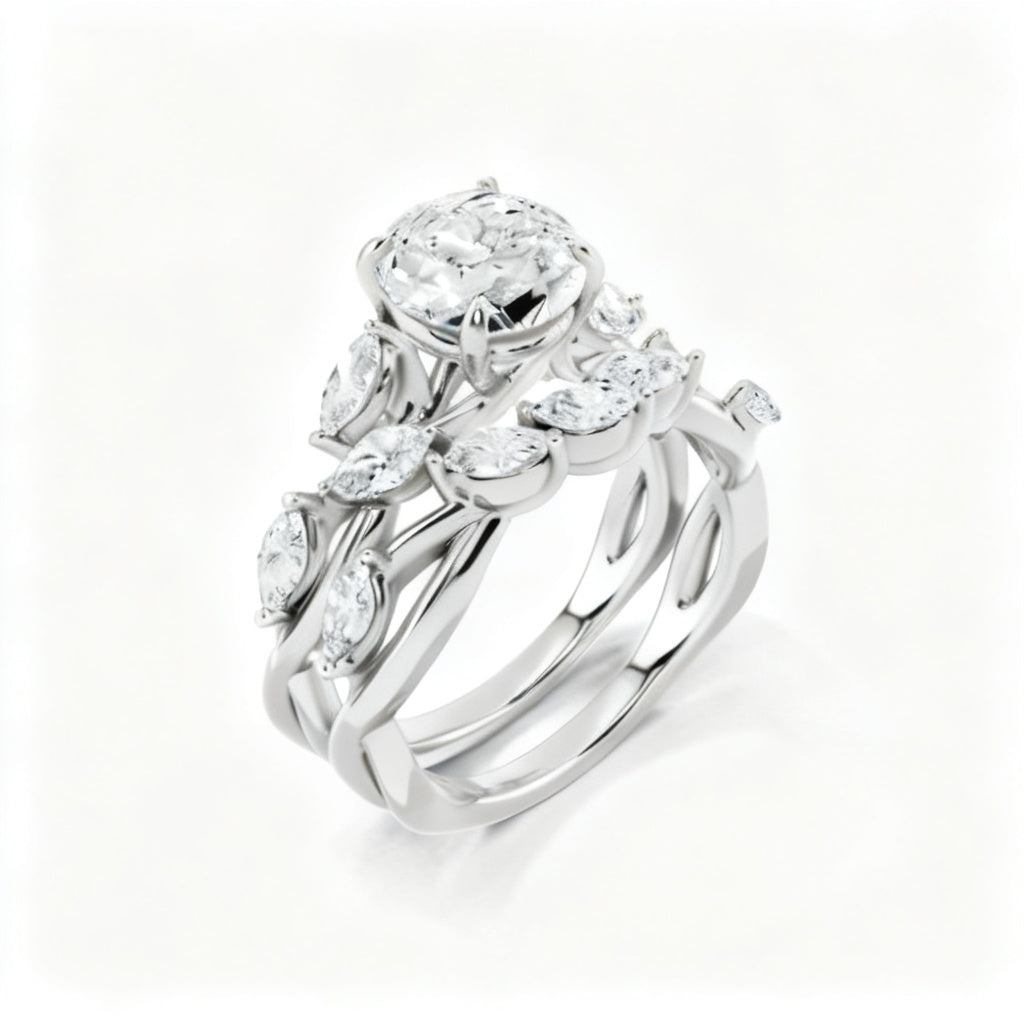 Marquise Radiance Solitaire White Gold Overhead View