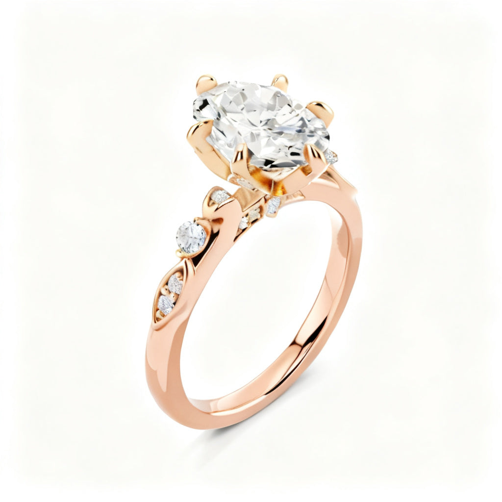 Oval Celestial Radiance Rose Gold Side View