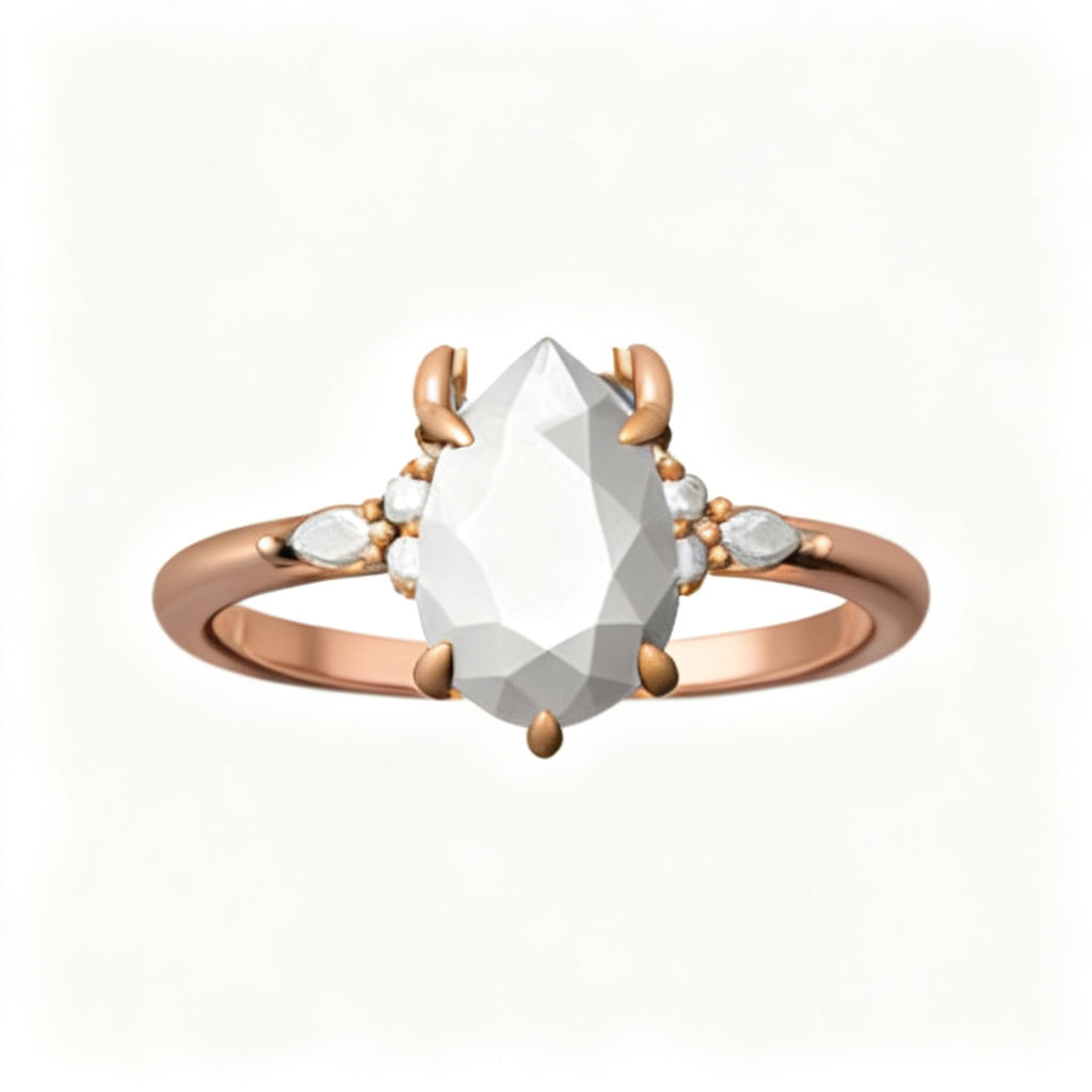 Celestial Pear Radiance Rose Gold Front View