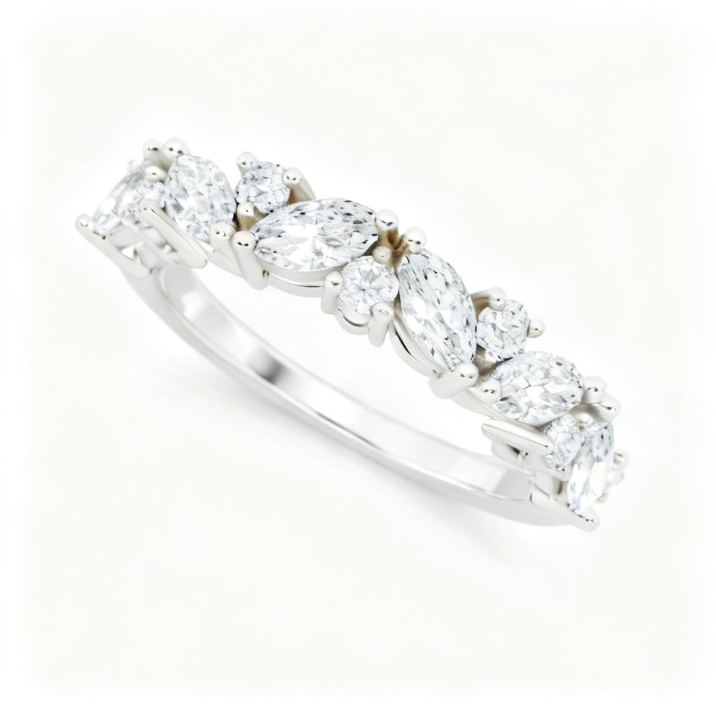Silver Astral Cluster White Gold Overhead View