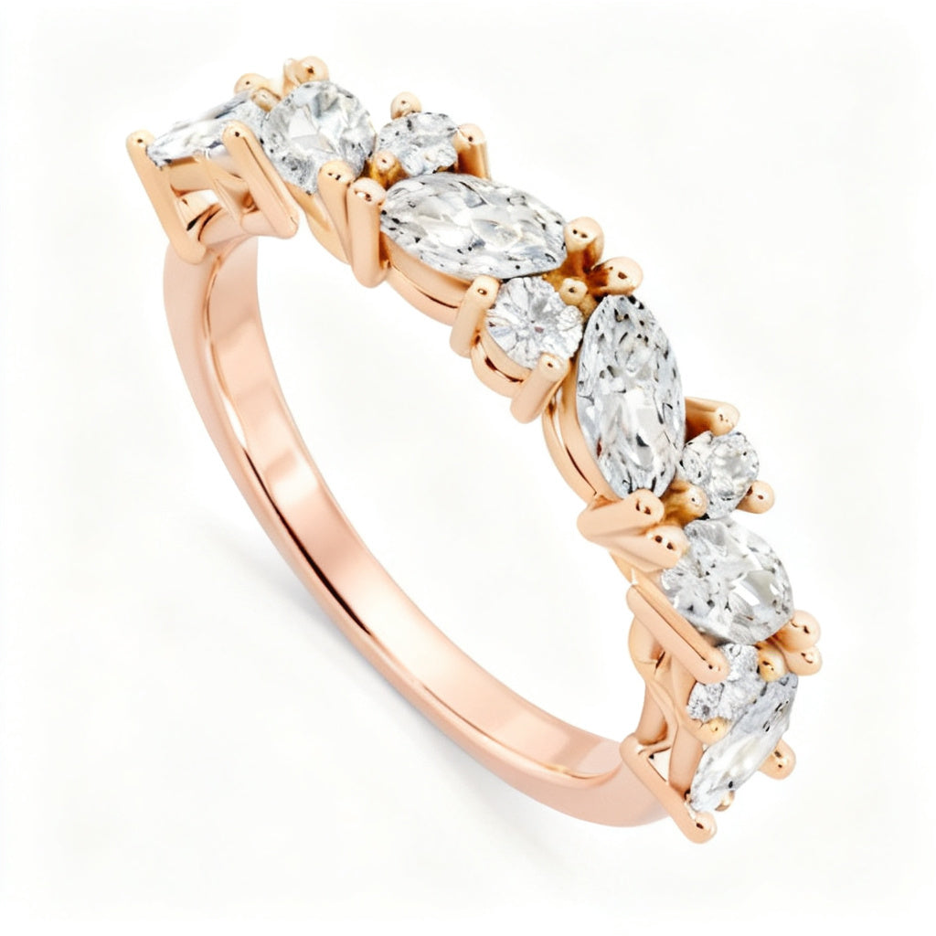 Silver Astral Cluster Rose Gold 45 Degree View
