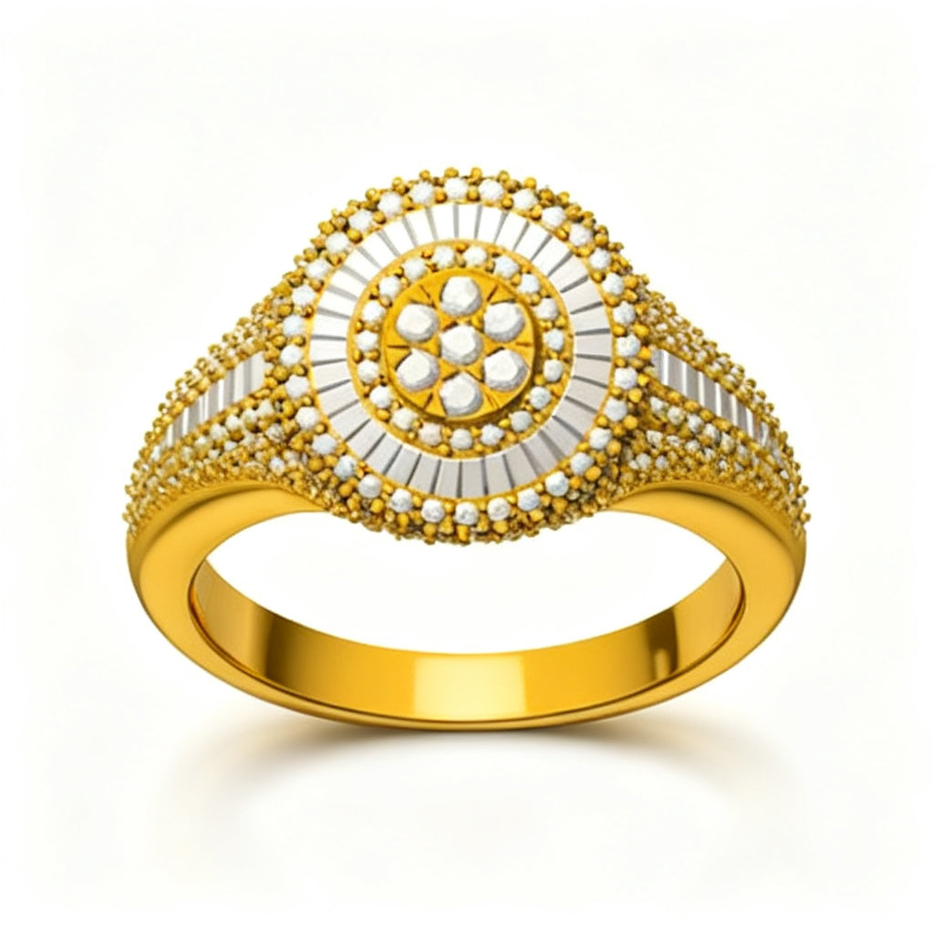 Silver Celestial Shimmer Yellow Gold Front View