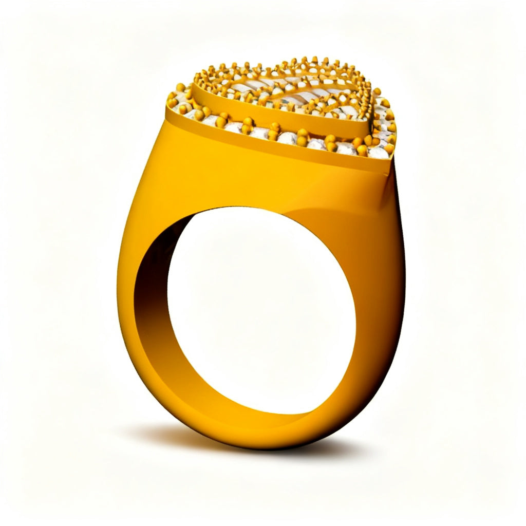 Golden Pavé Radiance Yellow Gold Side View