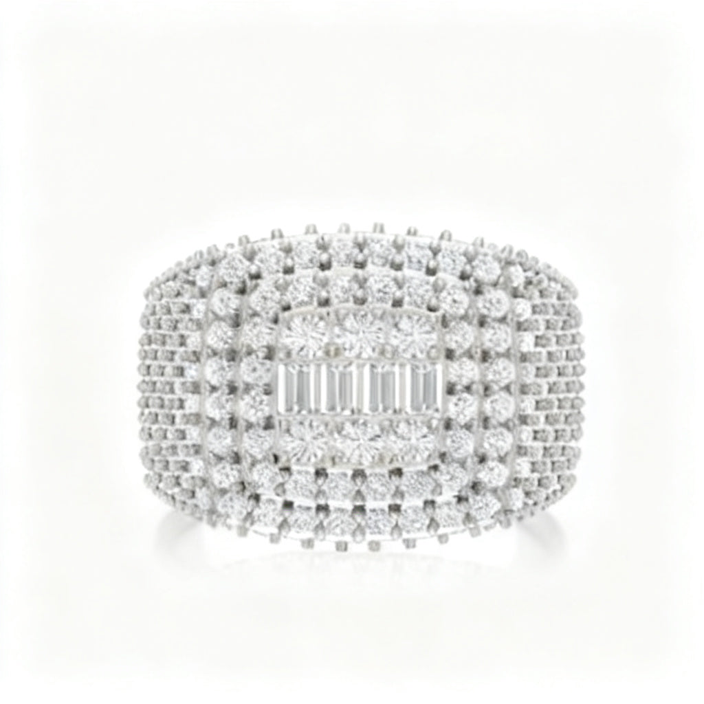 Golden Pavé Radiance White Gold Front View