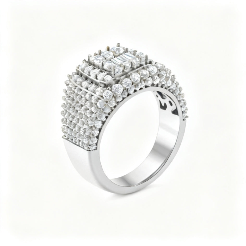 Golden Pavé Radiance White Gold Side View