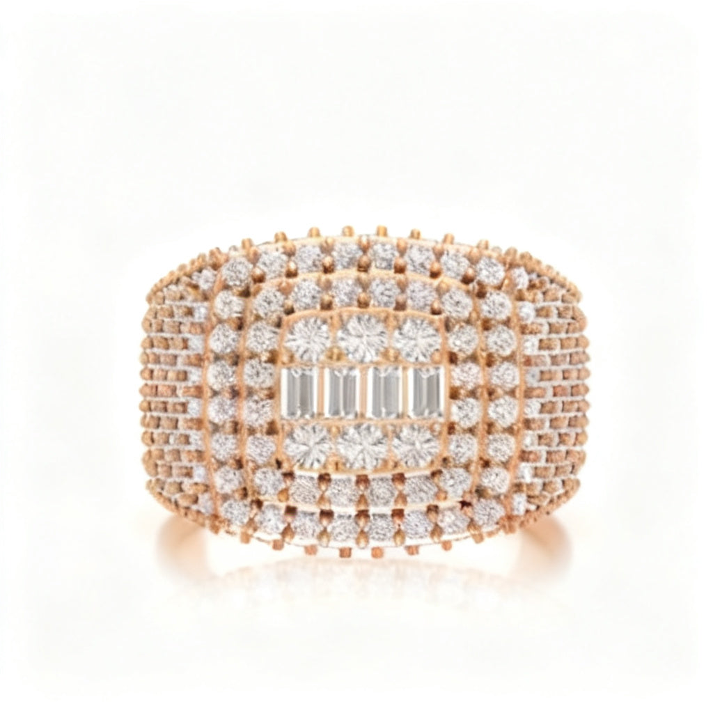 Golden Pavé Radiance Rose Gold Front View