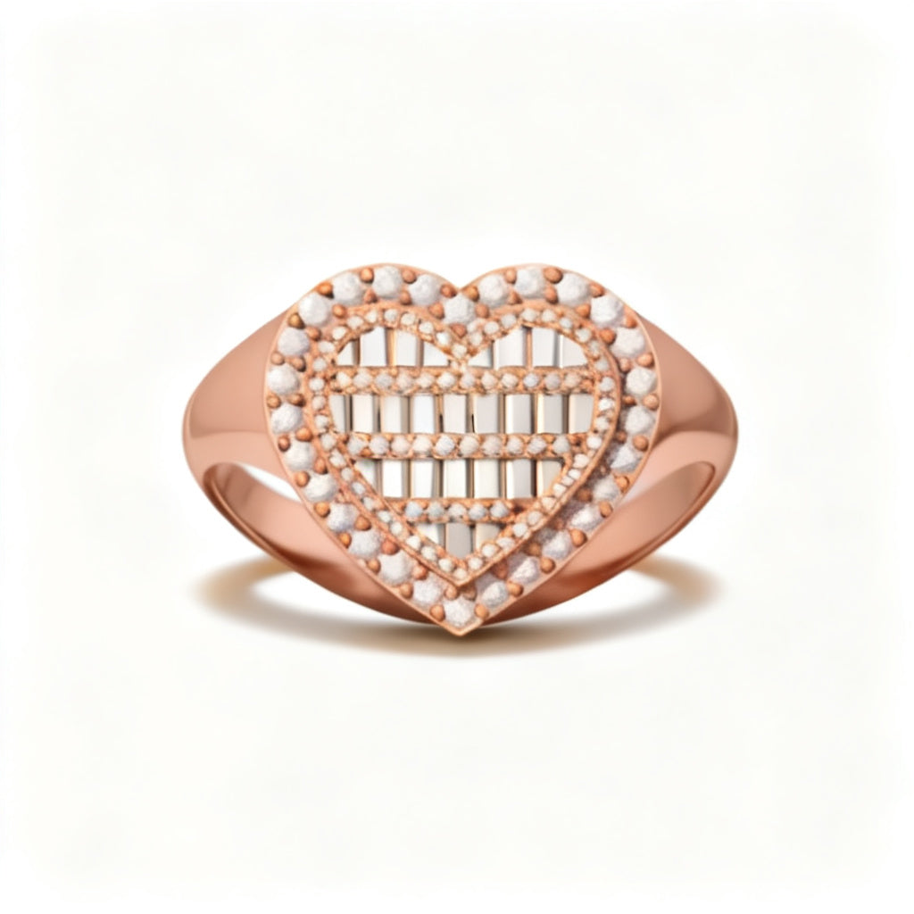 Golden Pavé Radiance Rose Gold Front View