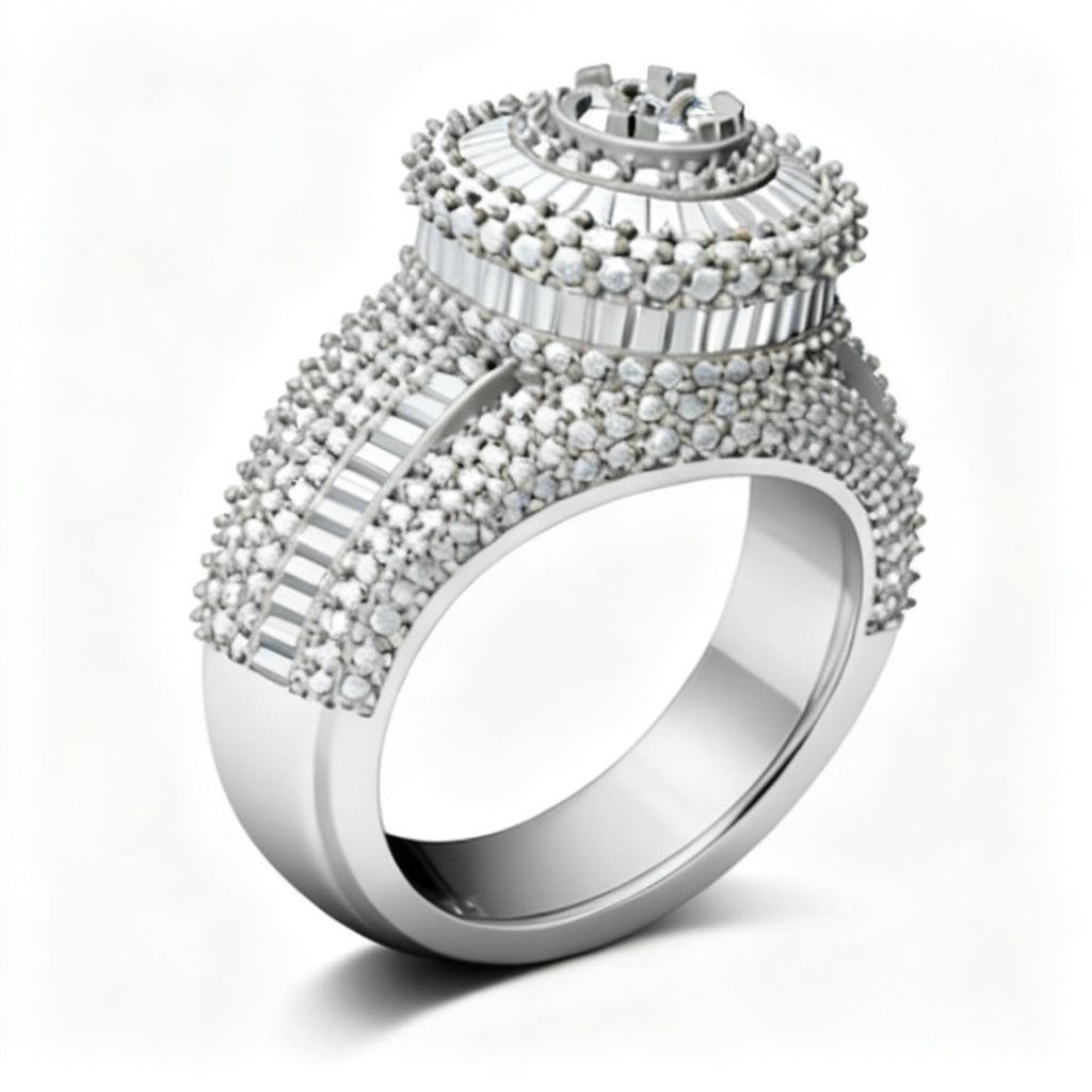Silver Celestial Shimmer White Gold 45 Degree View