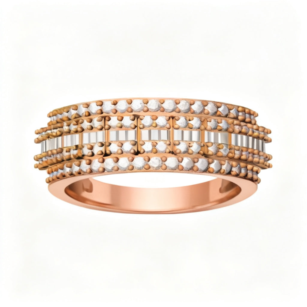 Celestial Shimmer Ring Rose Gold Front View