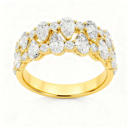 Celestial Amber Ring Yellow Gold Front View