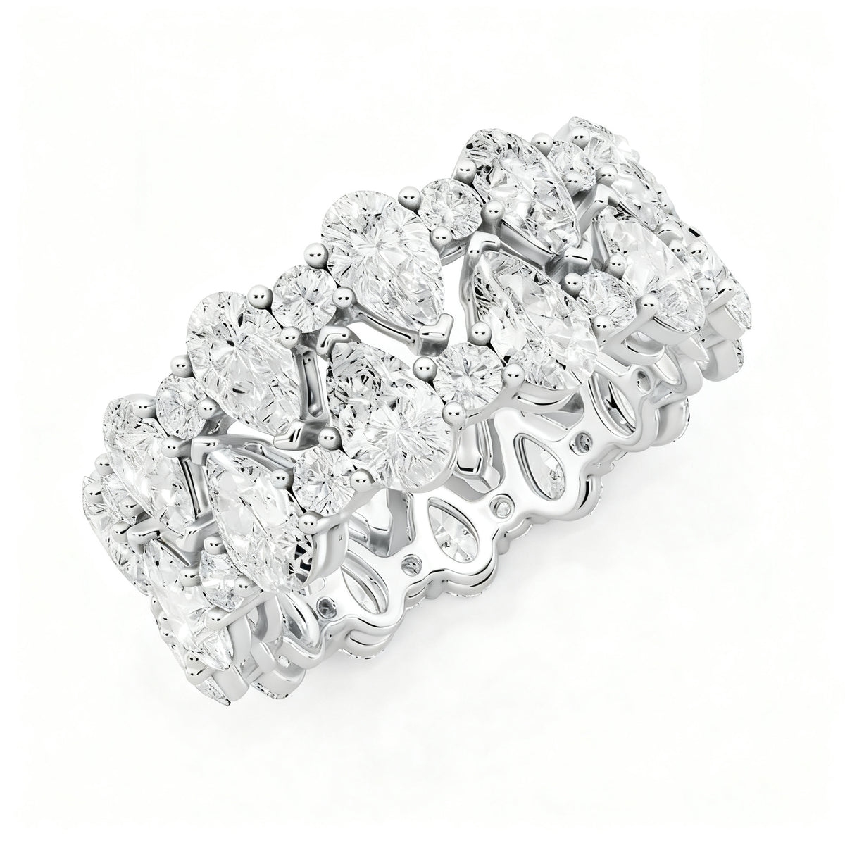 Celestial Amber Ring White Gold Front View