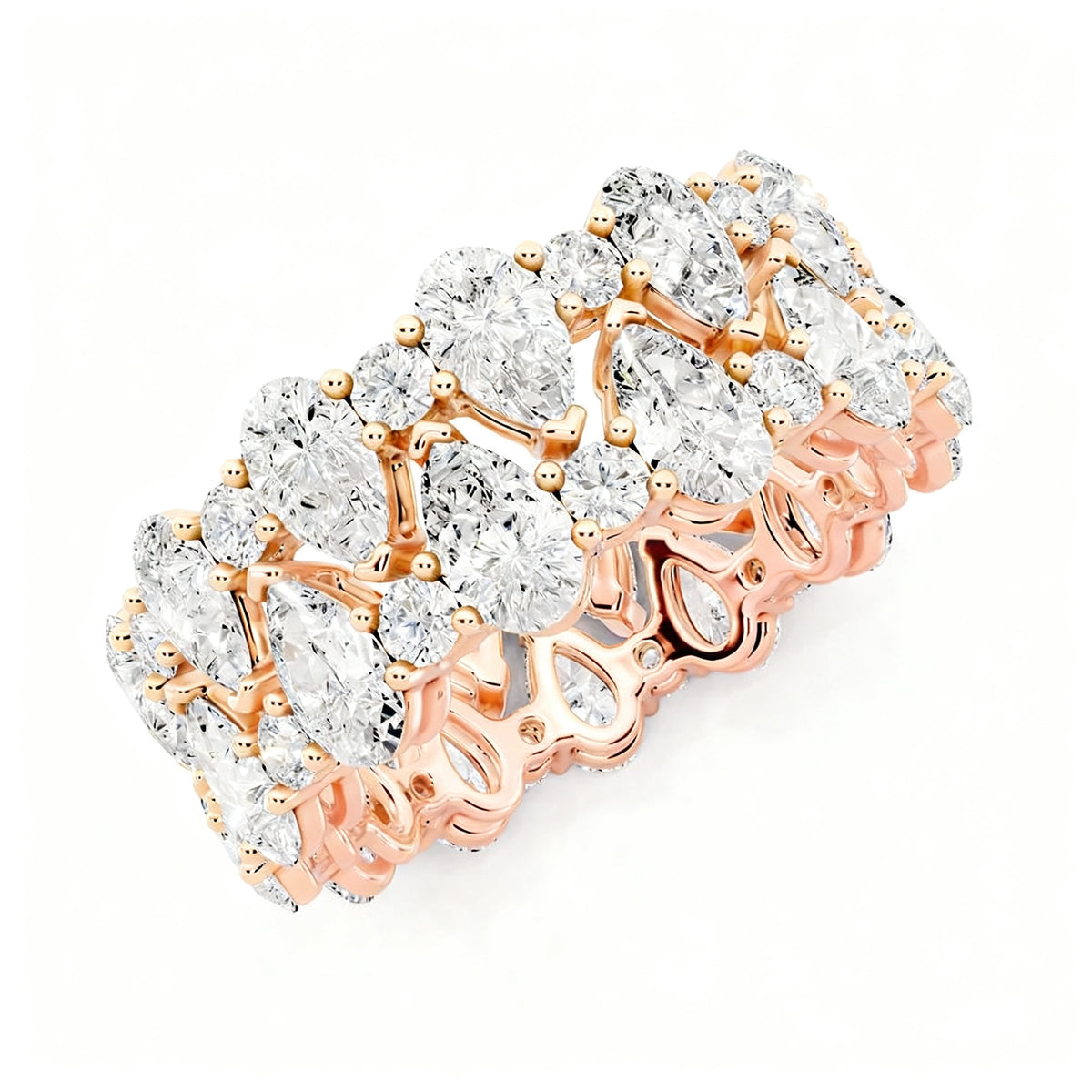 Celestial Amber Ring Rose Gold 45 Degree View