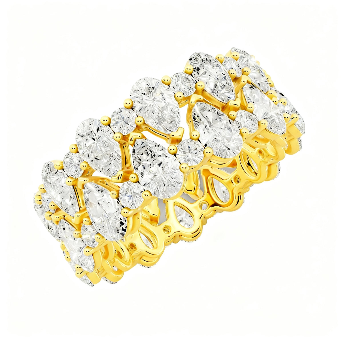 Celestial Amber Ring Yellow Gold Overhead View