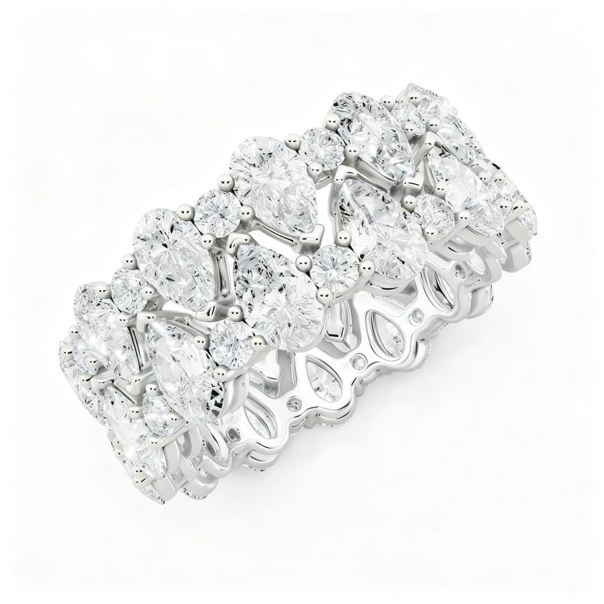 Celestial Amber Ring White Gold Overhead View