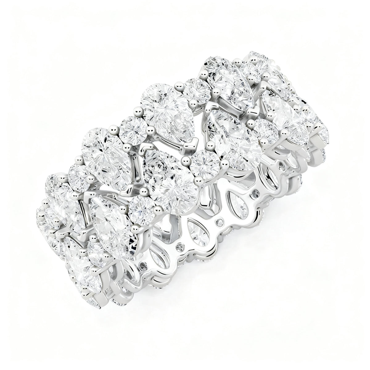 Celestial Amber Ring White Gold Side View