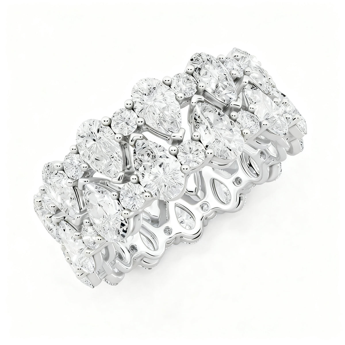 Celestial Amber Ring White Gold 45 Degree View