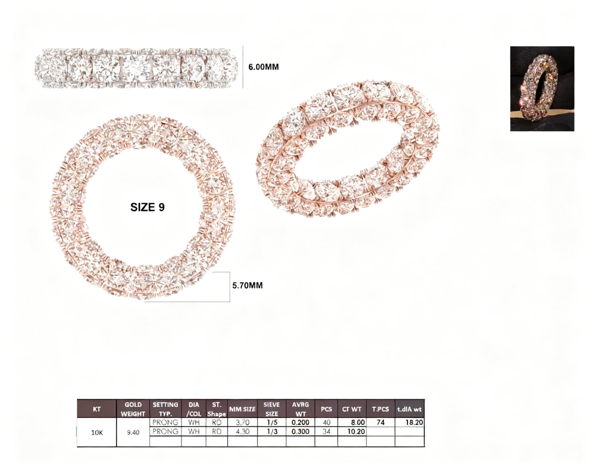 Starlight Infinity Band Rose Gold Front View