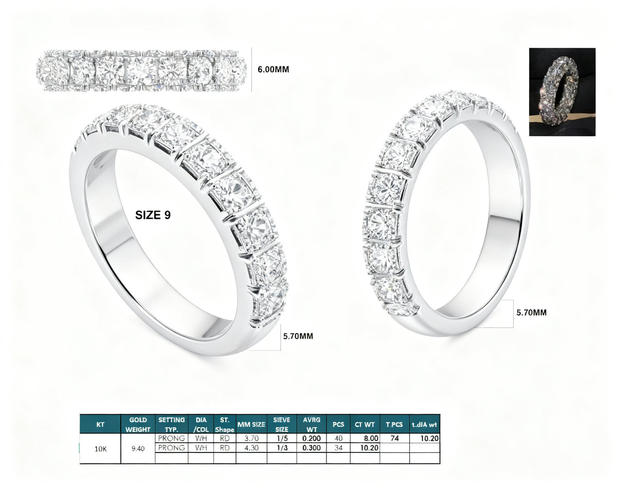 Starlight Infinity Band White Gold 45 Degree View
