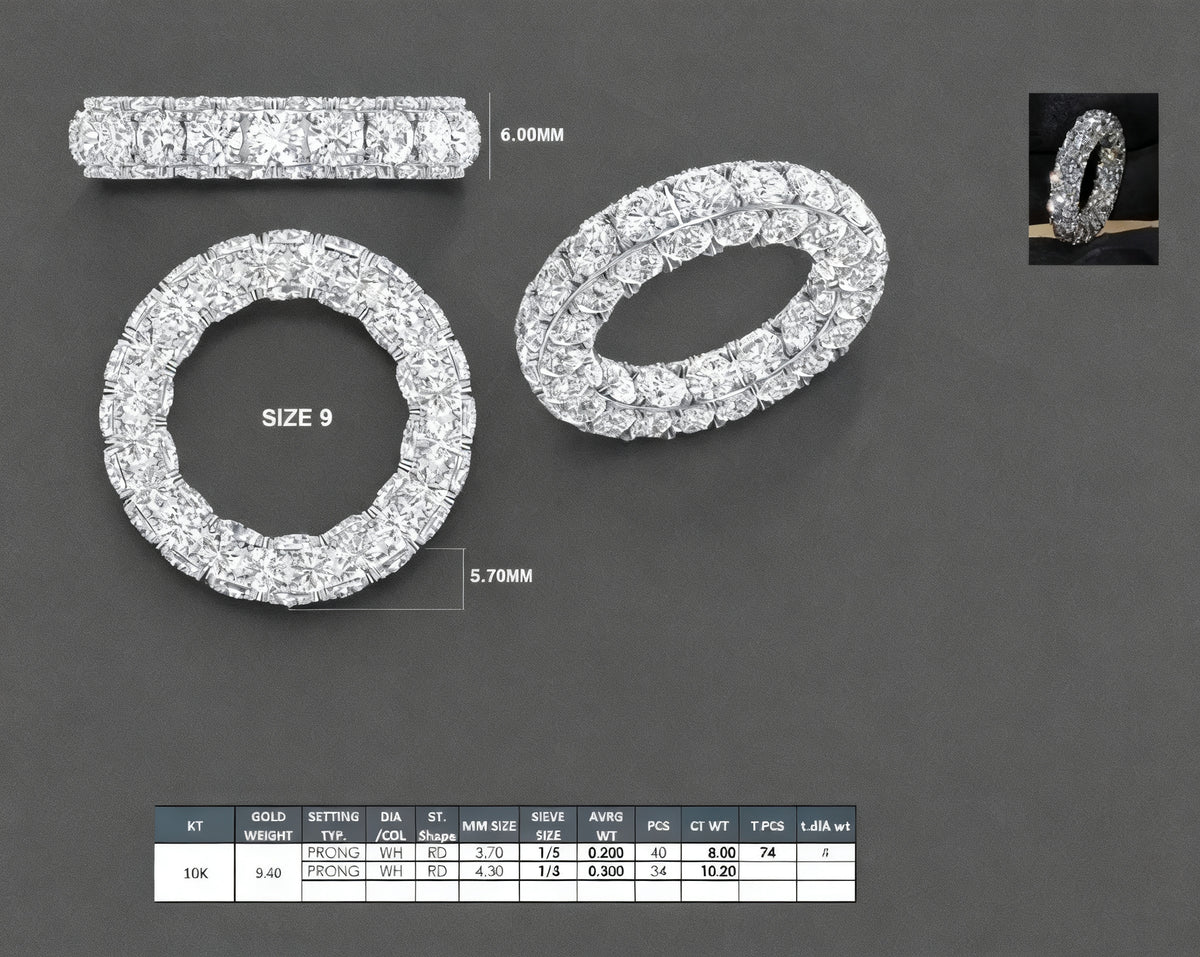 Starlight Infinity Band White Gold Overhead View