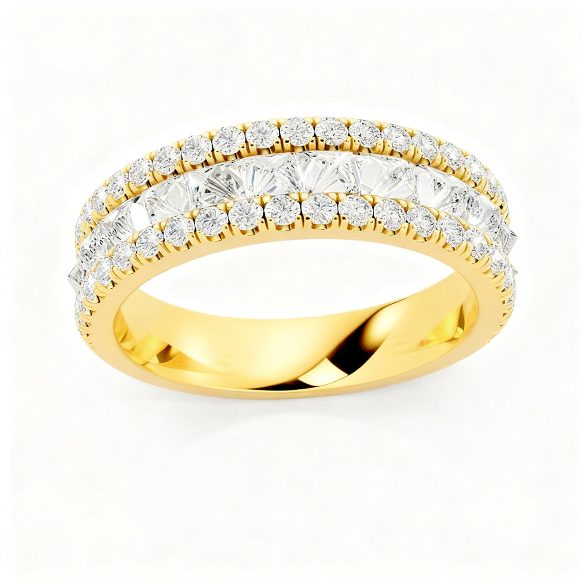 Celestial Mosaic Band Yellow Gold Front View