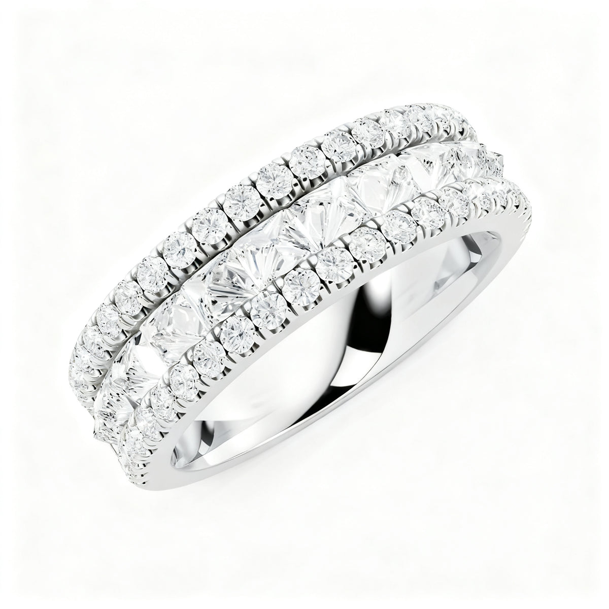 Celestial Mosaic Band White Gold Side View