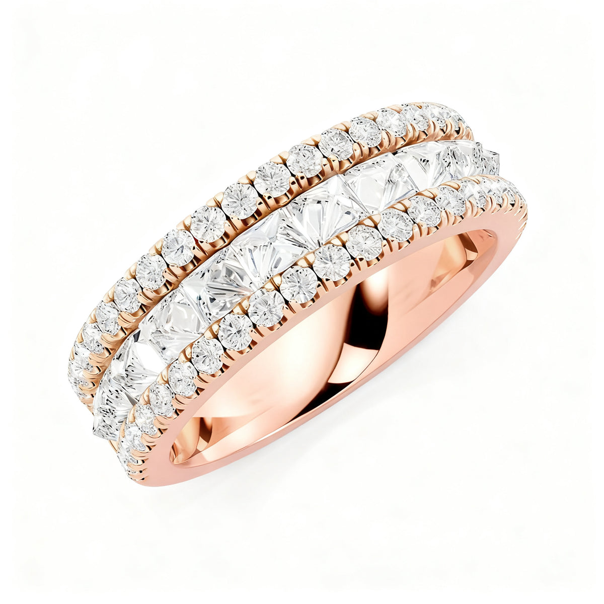 Celestial Mosaic Band Rose Gold Front View
