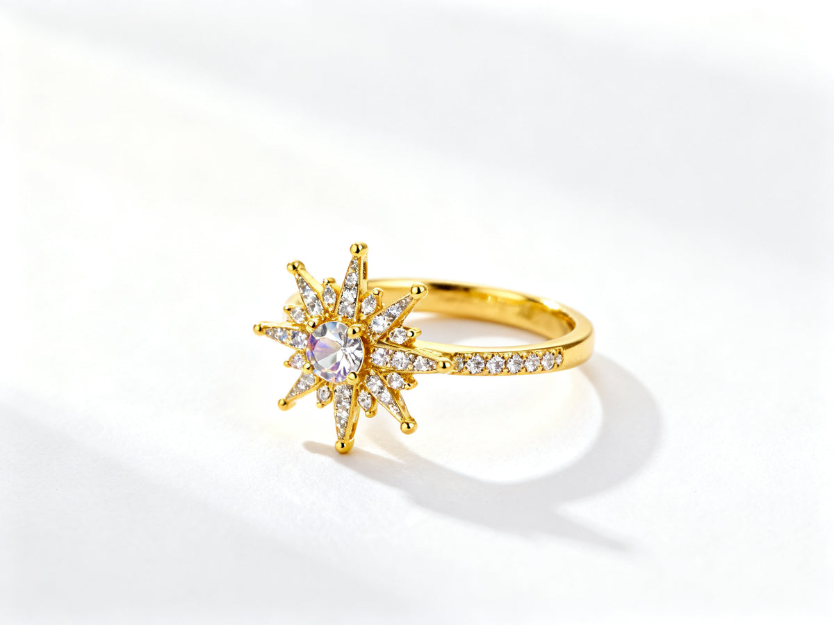 Celestial Glow Ring - Yellow Gold - 45 View