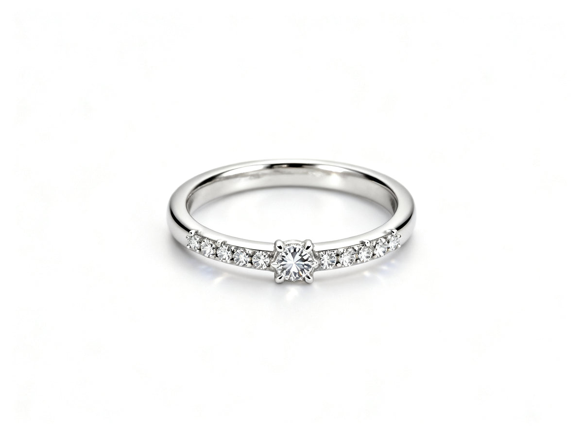 Celestial Glow Ring - White Gold - Front View