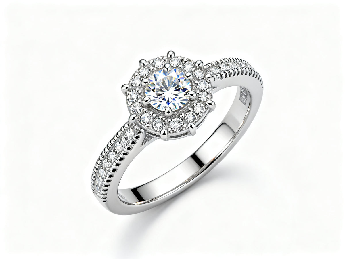 Celestial Glow Ring - White Gold - Top View