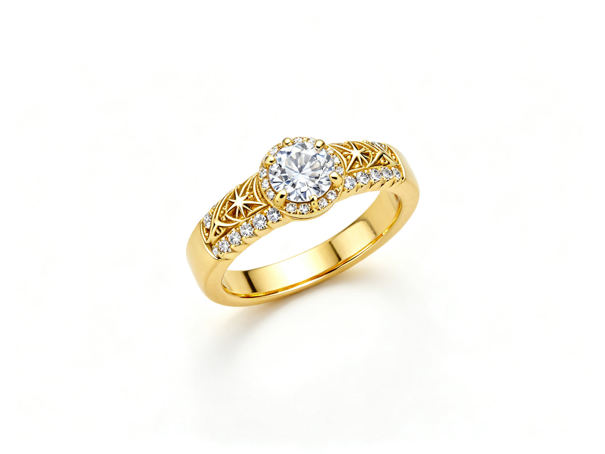 Celestial Shimmer Band - Yellow Gold - 45 View