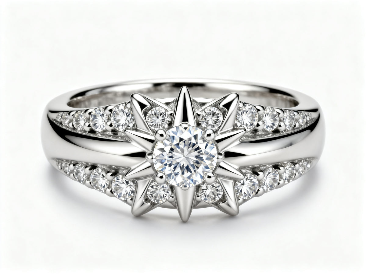 Stellar Radiance Band - White Gold - Front View