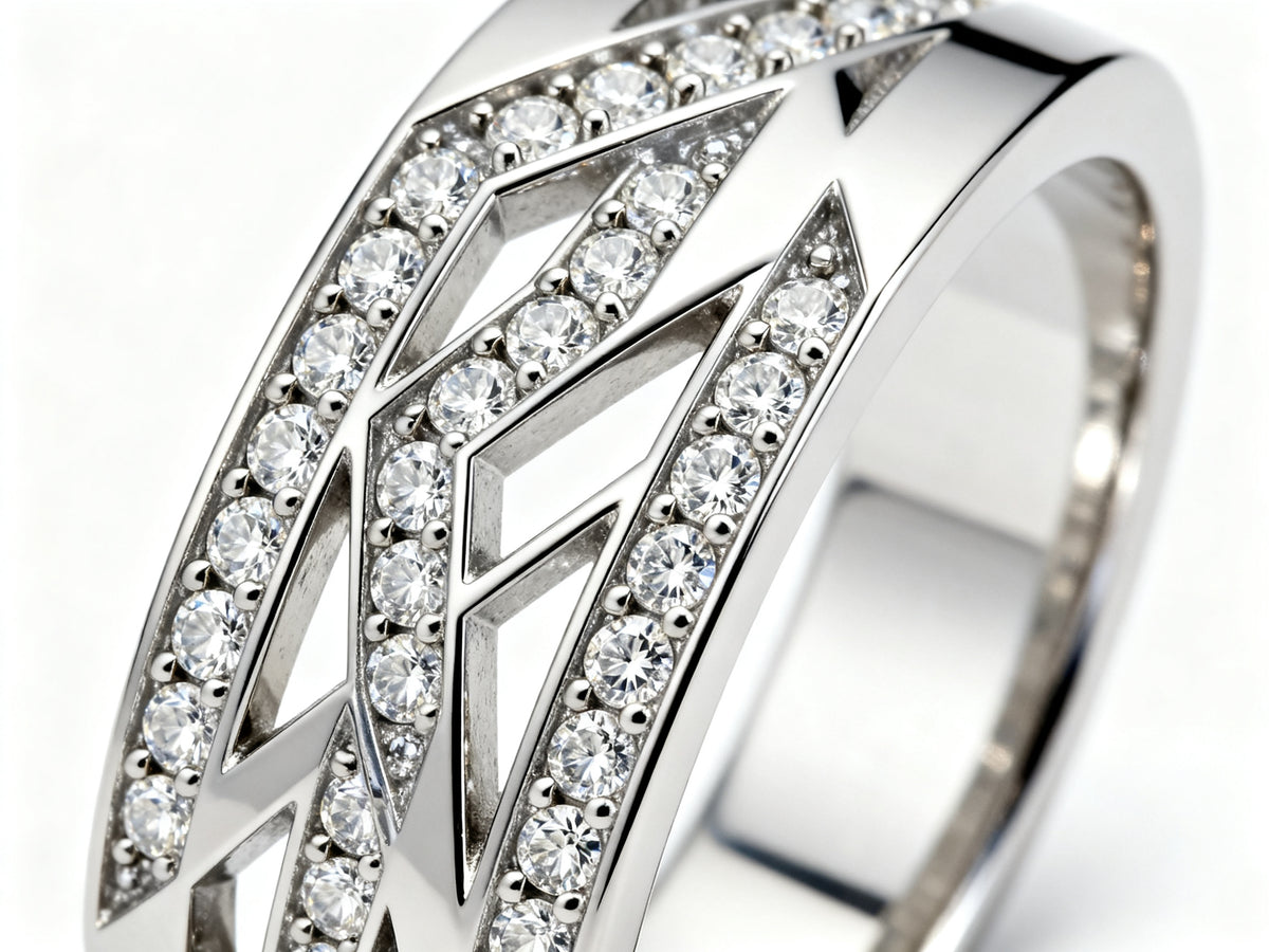 Stellar Radiance Band - White Gold - Side View