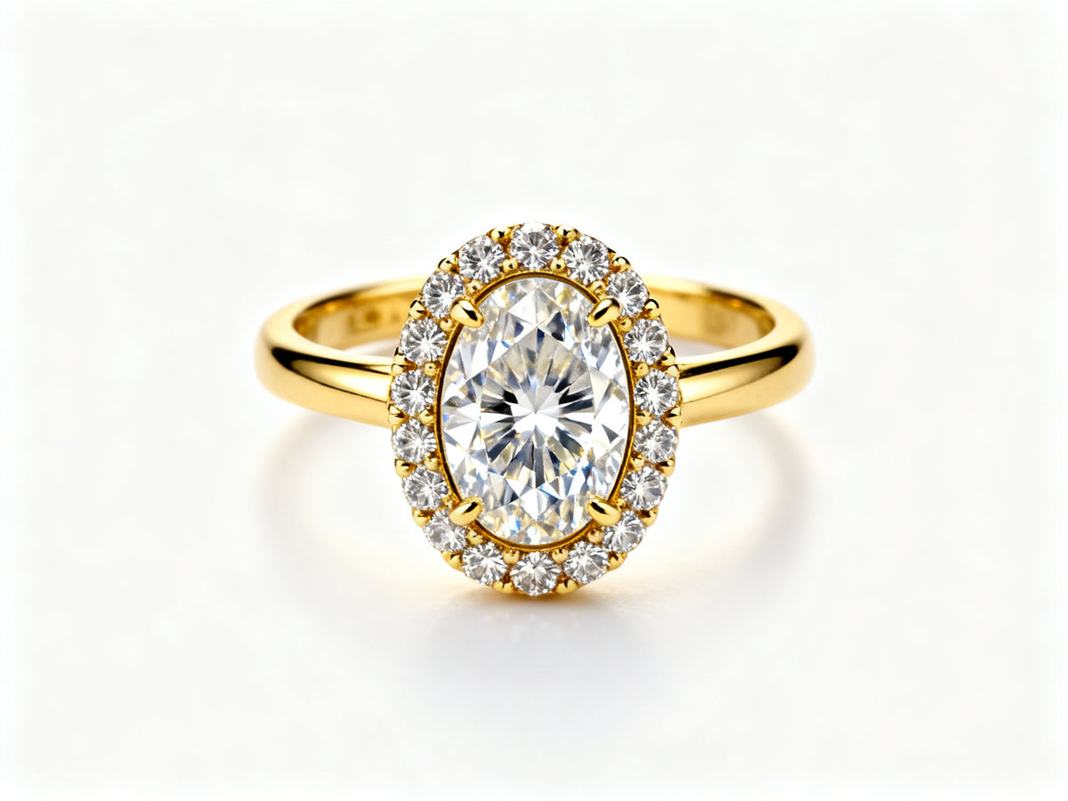 Celestial Oval Halo - Yellow Gold - Front View