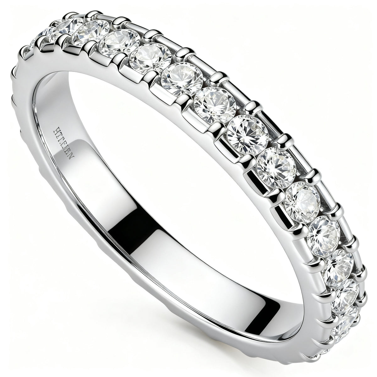 Sterling Radiance Band - White Gold - 45 Degree View