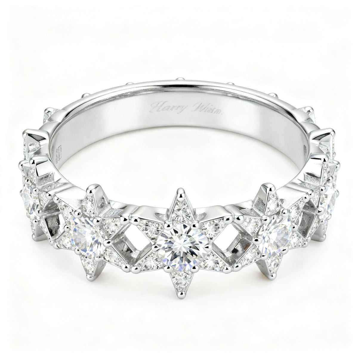 Celestial Stellar Band - White Gold - Front View