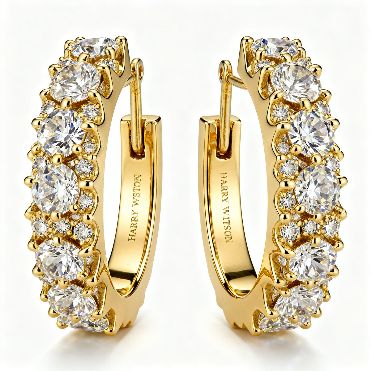 Lab-Grown Diamond Luxe Back Earrings - YG Side