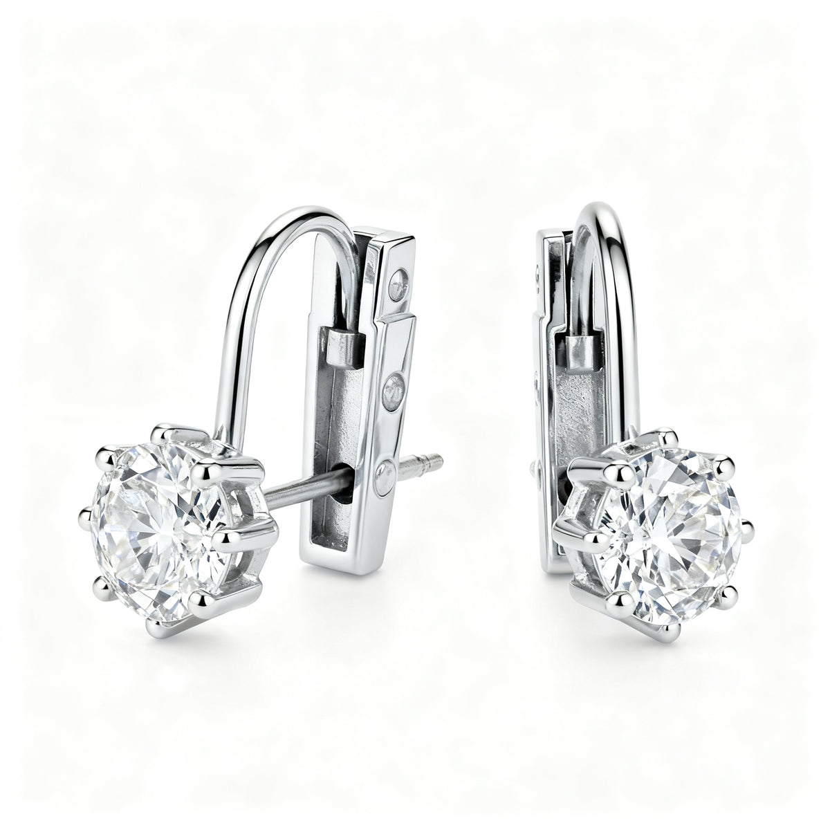 Lab-Grown Diamond Luxe Back Earrings - WG 45deg