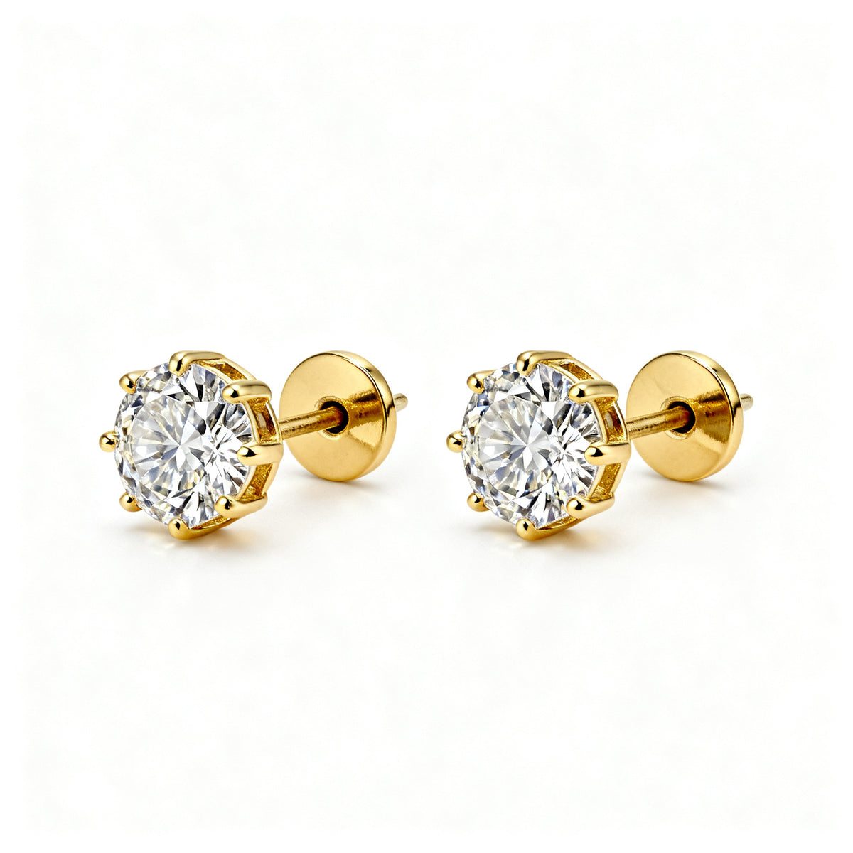 Lab-Grown Diamond Luxe Back Earrings - YG 45deg
